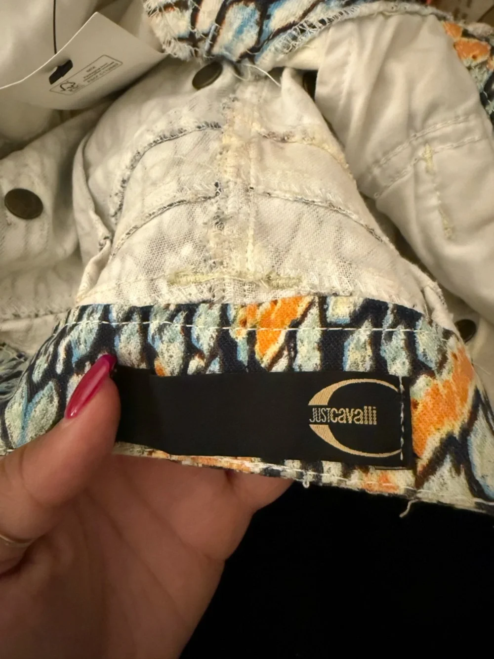 Just Cavalli Blue Python Printed Midi Denim Skirt - Picture 5 of 5